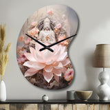 Pink Buddhism Lotus Of Wisdom - Asymmetric Metal Wall Clock