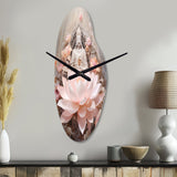 Pink Buddhism Lotus Of Wisdom - Asymmetric Metal Wall Clock