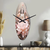 Pink Buddhism Lotus Of Wisdom - Asymmetric Metal Wall Clock