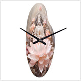 Pink Buddhism Lotus Of Wisdom - Asymmetric Metal Wall Clock