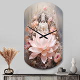 Pink Buddhism Lotus Of Wisdom - Asymmetric Metal Wall Clock