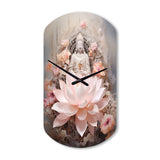 Pink Buddhism Lotus Of Wisdom - Asymmetric Metal Wall Clock