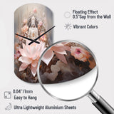 Pink Buddhism Lotus Of Wisdom - Asymmetric Metal Wall Clock