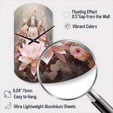 Pink Buddhism Lotus Of Wisdom - Asymmetric Metal Wall Clock