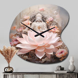 Pink Buddhism Lotus Of Wisdom - Asymmetric Metal Wall Clock