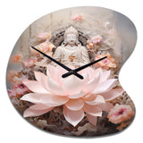 Pink Buddhism Lotus Of Wisdom - Asymmetric Metal Wall Clock