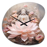 Pink Buddhism Lotus Of Wisdom - Asymmetric Metal Wall Clock