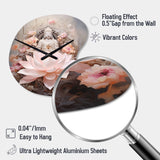 Pink Buddhism Lotus Of Wisdom - Asymmetric Metal Wall Clock