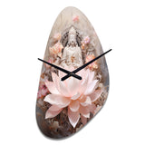 Pink Buddhism Lotus Of Wisdom - Asymmetric Metal Wall Clock