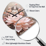 Pink Buddhism Lotus Of Wisdom - Asymmetric Metal Wall Clock