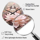 Pink Buddhism Lotus Of Wisdom - Asymmetric Metal Wall Clock