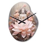 Pink Buddhism Lotus Of Wisdom - Asymmetric Metal Wall Clock
