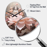 Pink Buddhism Lotus Of Wisdom - Asymmetric Metal Wall Clock