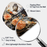 Coral Blue Buddhist Art Buddhas Serene - Asymmetric Metal Wall Clock