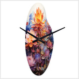 Orange Pink Buddhist Art Lotus Mandala - Asymmetric Metal Wall Clock