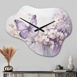 Purple Butterfly Enchanted Flight II - Asymmetric Metal Wall Clock