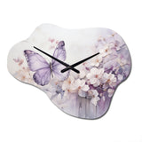 Purple Butterfly Enchanted Flight II - Asymmetric Metal Wall Clock