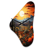 Yellow Green Cactus Desert Sunset Saguaro - Asymmetric Metal Wall Clock