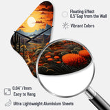 Yellow Green Cactus Desert Sunset Saguaro - Asymmetric Metal Wall Clock