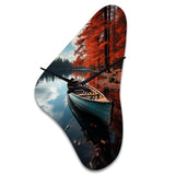 Canada Autumn Canoe - Asymmetric Metal Wall Clock