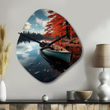Canada Autumn Canoe - Asymmetric Metal Wall Clock