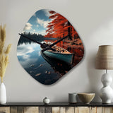 Canada Autumn Canoe - Asymmetric Metal Wall Clock