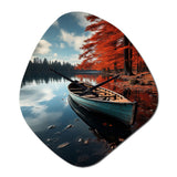 Canada Autumn Canoe - Asymmetric Metal Wall Clock