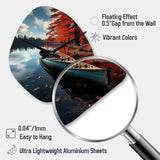 Canada Autumn Canoe - Asymmetric Metal Wall Clock
