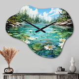 Canada Lakeside Tranquility I - Asymmetric Metal Wall Clock