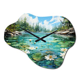 Canada Lakeside Tranquility I - Asymmetric Metal Wall Clock
