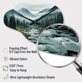 Canada Misty Mountains - Asymmetric Metal Wall Clock