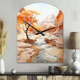 Beige Peach Canyon Mirage - Asymmetric Metal Wall Clock