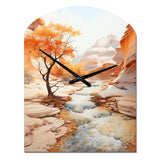 Beige Peach Canyon Mirage - Asymmetric Metal Wall Clock