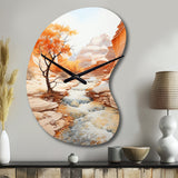 Beige Peach Canyon Mirage - Asymmetric Metal Wall Clock