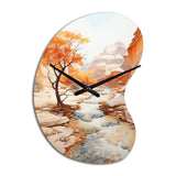 Beige Peach Canyon Mirage - Asymmetric Metal Wall Clock