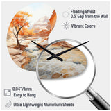 Beige Peach Canyon Mirage - Asymmetric Metal Wall Clock
