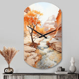 Beige Peach Canyon Mirage - Asymmetric Metal Wall Clock