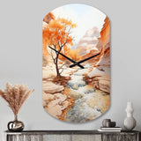 Beige Peach Canyon Mirage - Asymmetric Metal Wall Clock