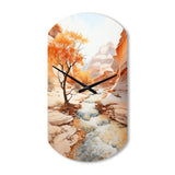 Beige Peach Canyon Mirage - Asymmetric Metal Wall Clock