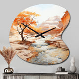Beige Peach Canyon Mirage - Asymmetric Metal Wall Clock