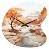 Beige Peach Canyon Mirage - Asymmetric Metal Wall Clock