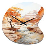 Beige Peach Canyon Mirage - Asymmetric Metal Wall Clock