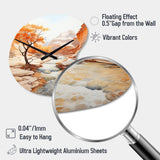 Beige Peach Canyon Mirage - Asymmetric Metal Wall Clock