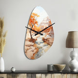 Beige Peach Canyon Mirage - Asymmetric Metal Wall Clock