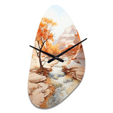 Beige Peach Canyon Mirage - Asymmetric Metal Wall Clock
