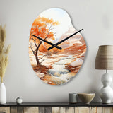 Beige Peach Canyon Mirage - Asymmetric Metal Wall Clock