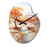 Beige Peach Canyon Mirage - Asymmetric Metal Wall Clock
