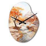 Beige Peach Canyon Mirage - Asymmetric Metal Wall Clock