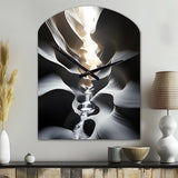 Black White Canyon Whispering Walls In I - Asymmetric Metal Wall Clock