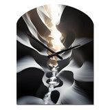 Black White Canyon Whispering Walls In I - Asymmetric Metal Wall Clock